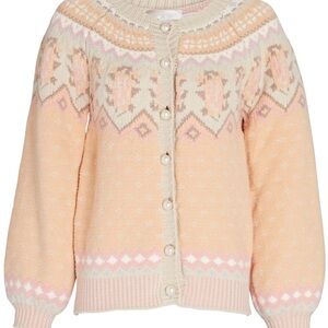 LoveShackFancy Peach and Cream Cardigan